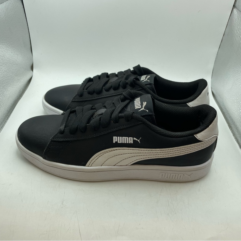 Puma Black Leather Sneakers Size 4 Youth